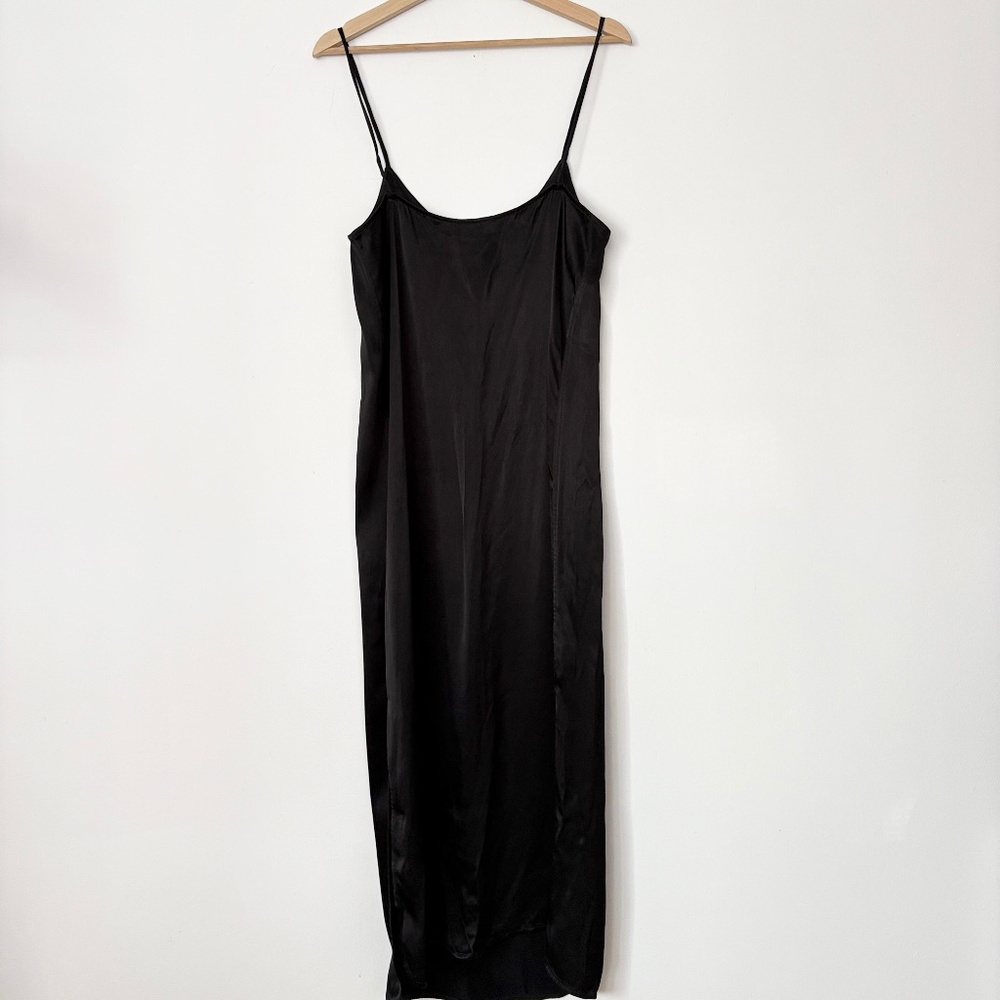 Ganni Black Satin Slip Dress - Picture 6 of 6